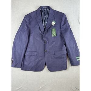 NWT Lauren Ralph Lauren 44S Navy Blue 100% Wool Mens Blazer Jacket Sport Coat